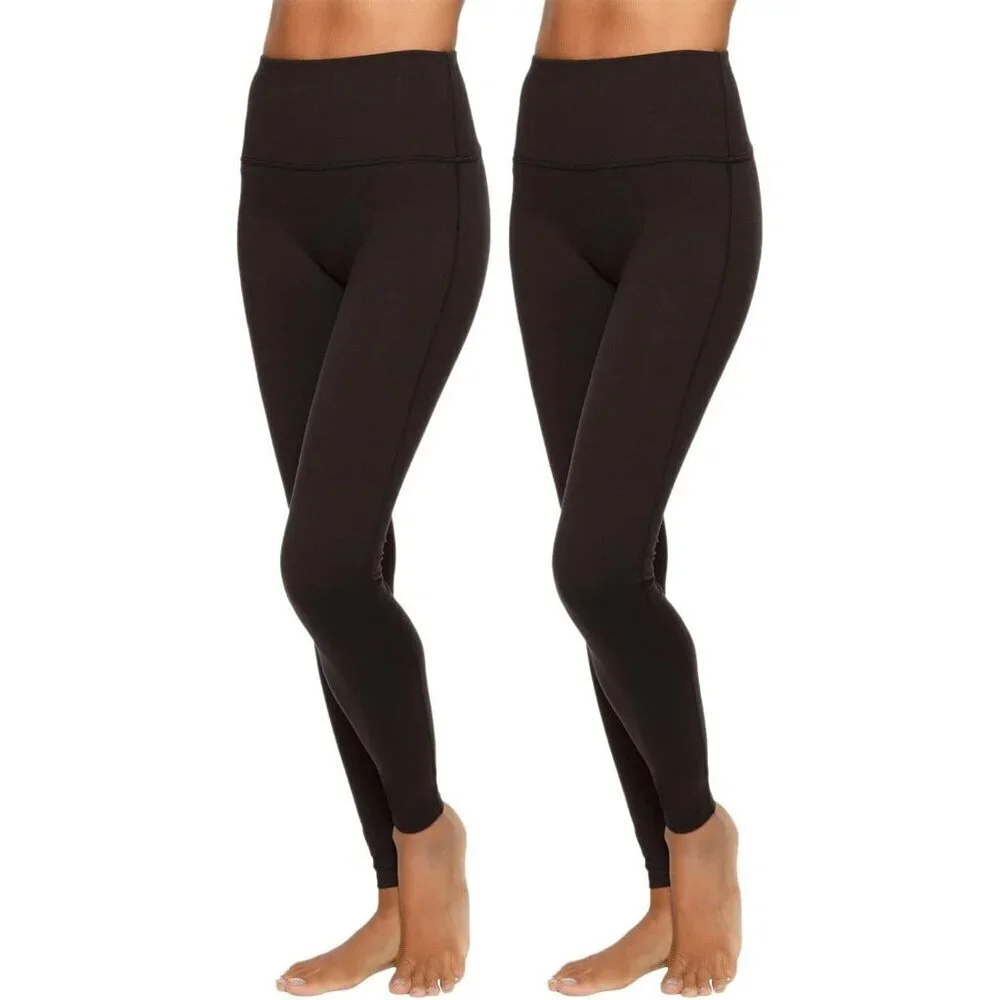 NEW Felina 2 Pack Velvety Soft Women's S 7/8 Legging High Waist Black